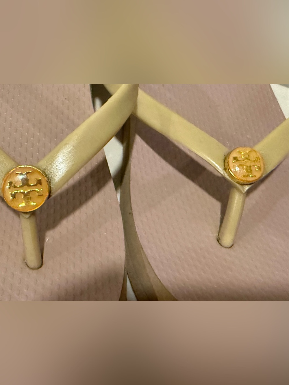 Tory Burch Beige-Strap Pink Tan Footbed Platform Sandals Sz 7 M - Picture 7 of 7